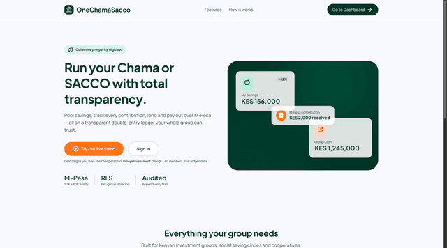 OneChamaSacco — Multi-tenant Fintech SaaS